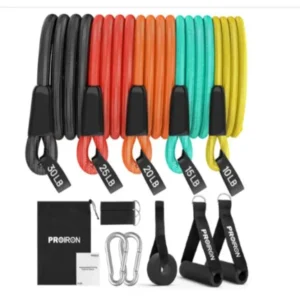 Bandas de Resistencia PROIRON – Set de 14 Piezas con Anclaje, Manual y Bolsa
